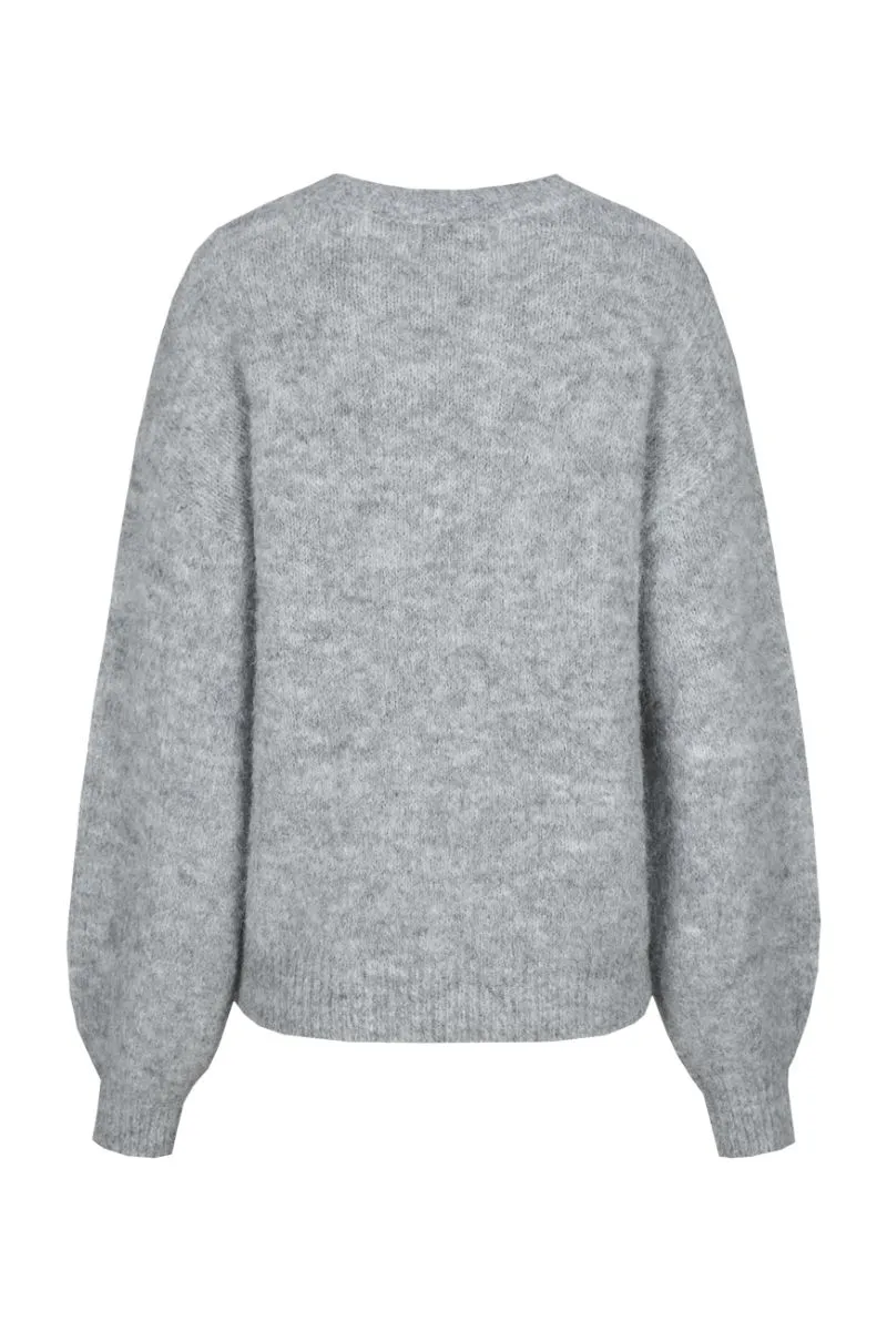 CS The Label Kensa Knit Pullover Gray Melange, gebreide pullover